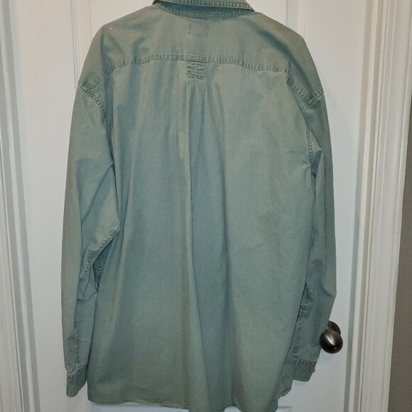 🌿 Vintage L.L.Bean Sage Green Washed 100% Cotton Shirt 2XLT - Picture 3 of 8